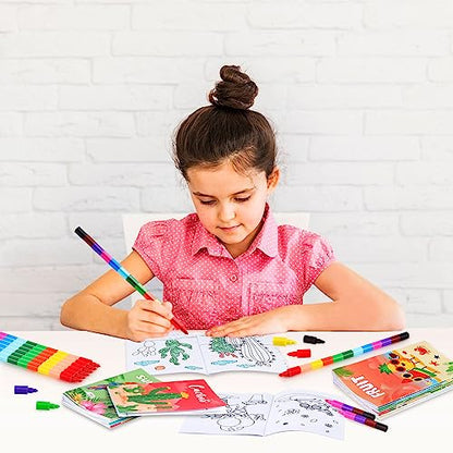 BenLouis 24 Summer Mini Coloring Books with 24 Crayons for Kids Bulk - style: Summer