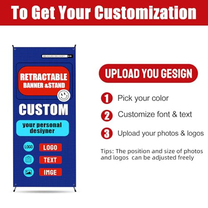 Custom X Banner Stand 32"x71",Portable Retractable Banner with Travel Bag for Advertising,Party,Graduation, Celebration,Exhibition,Outdoor & Indoor Display（only banner）