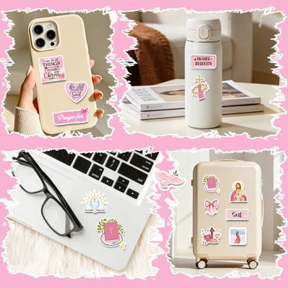 Prayer Board Supplies Stickers - 50 Pcs Pink Bow Coquette Kit - color: Pink Bow