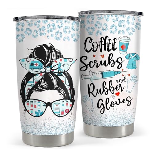 SANDJEST Nurse Tumbler 20oz Stainless Steel Insulated Coffee Travel Mug Cup for Nurses Nursing Student Female Friends Nurse Gift for Nurses Week Birthday Christmas Graduation - color: Nurse