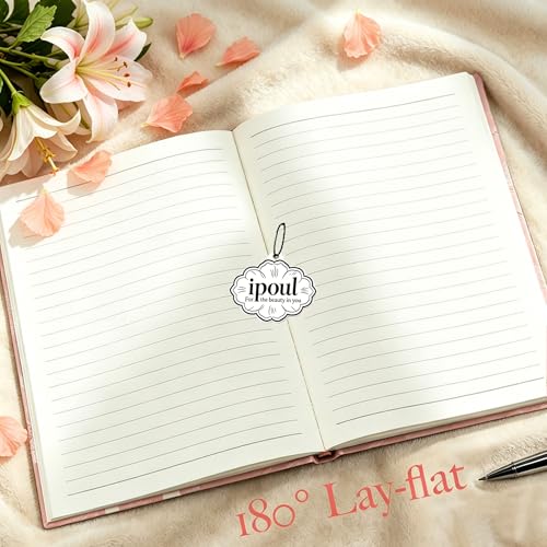 Hardcover Journal, Flower Notebook, A5, 6x8, Lined Pages, Lay-flat, Beautiful Journal for Women, Lily Flower, Blue Journal for Writing, Personal Notebook, Dream Journal, Self Care Journal - color: Lily Blue
