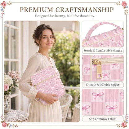 Britimes Pink Bible Cover Case for Women, Bible Cover with Accessories - color: Pink Bow