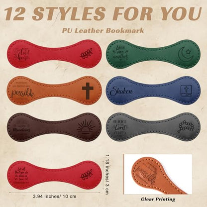Sinload 24 Pcs Magnetic Leather Bible Bookmarks Bulk Pastor Gifts, Classic - style: Classic