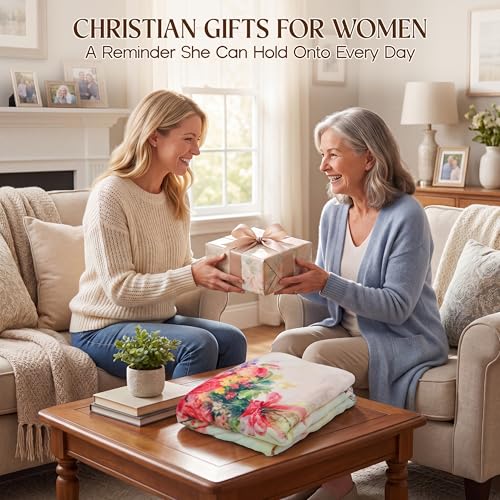 WRAPIX Christian Gifts for Women Faith - Soft Fleece Throw Blanket 50x60 in - color: Pink - God Plan, size: 50x60 inches