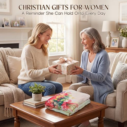 WRAPIX Christian Gifts for Women Faith - Soft Fleece Throw Blanket 50x60 in - color: Pink - God Plan, size: 50x60 inches