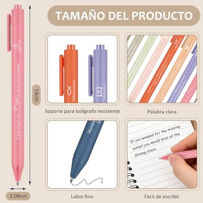 Supervitae 50 Pcs Spanish Bible Verse Pens Christian Pens Bulk, Light Color - color: Light Color