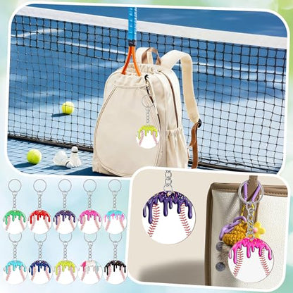 clothmile 100 Pcs Bible Verse Keychains Christian Keyrings Marble Keychains Acrylic Religious Key Rings for Women - color: Baseball