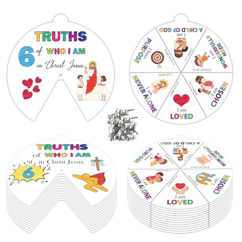 AsodSway Religious Coloring Wheel, 72Pcs DIY Paper Crafts for Sunday School