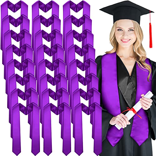 Geyoga 24 Pcs Graduation Stole Bulk Sublimation Blank 70 in - color: Purple