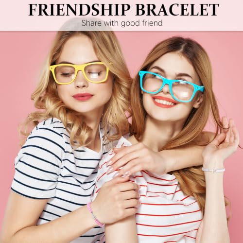 Sureio 2 Pcs Christian Cross Matching Bracelets for Women Men - color: Pink White