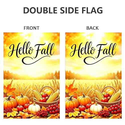 Large Thanksgiving Fall House Flags for Outside 28x40 Double Sided - color: Harvest, size: 28x40 Inches