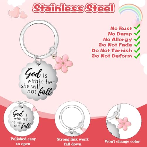 Tyqour Christian Keychain Religious Christian Gifts for Women Inspirational Bible Verse Gifts for Women Faith Spiritual God Gift for Teen Girl Best Friend Mom Daughter