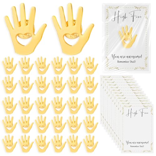 Foilswirl 60 Sets Employee Appreciation Gifts Gold Hand Lapel Pins, Heart
