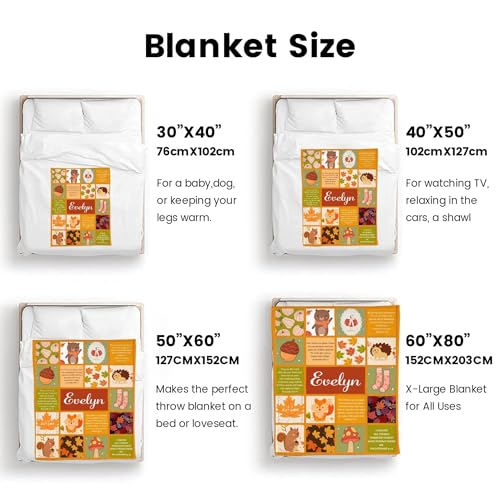 Custom Name Fall Blanket Autumn Soft Cozy Harvest Blanket for Verse Blankets with Inspirational Thoughts and Prayers Religious Boys Girls Kids Adults Halloween Christmas Birthday Christian Gifts - color: Autumu-01