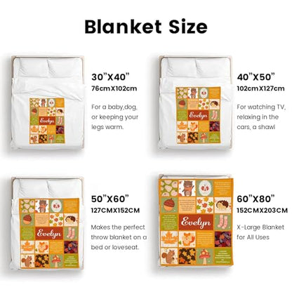 Custom Name Fall Blanket Autumn Soft Cozy Harvest Blanket for Verse Blankets with Inspirational Thoughts and Prayers Religious Boys Girls Kids Adults Halloween Christmas Birthday Christian Gifts - color: Autumu-01