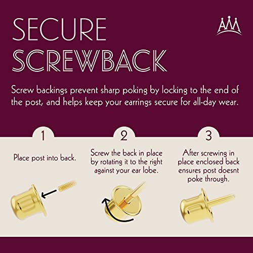 Little Solid Gold 14k Screw Back Cross Stud Earrings - color: Yellow Gold
