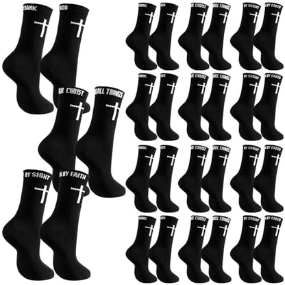 Chicingyou Christian Cross Socks for Men Youth, Us Size 6-12 - color: Black