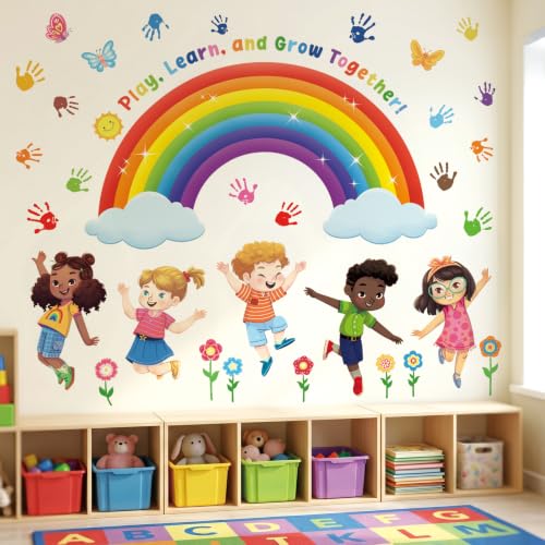 DECOWALL Rainbow Reading Corner Classroom Wall Stickers Decals (SG2-2508) - color: Kids Reading & Play Corner