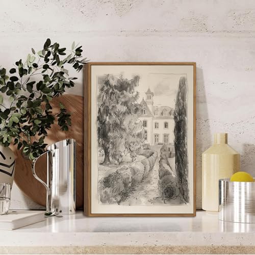 French Country Castle Canvas Wall Art 8x10 inch - color: Castle, size: 8"x10" Natural