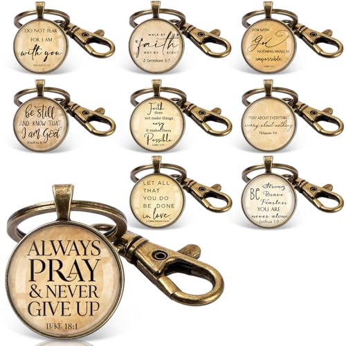 Fumete Bible Verse Religious Christian Keychain Bulk - color: Bronze