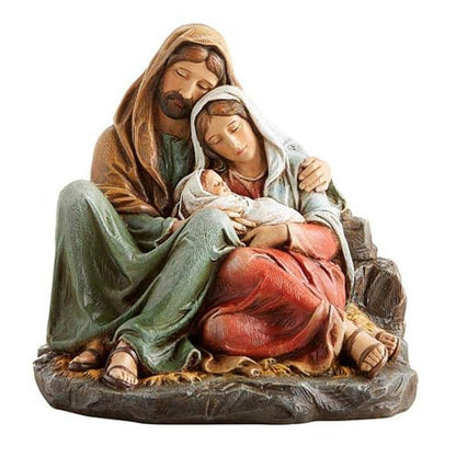 Avalon Gallery Christmas Figurines - Joseph and Mary with Jesus Tabletop Centerpiece Nativity Figurine, 6-Inch, Sleeping Holy Family