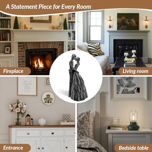 Anniversary Wedding Engagement Gift, Black Embrace Statue for Couple - color: Black-embrace