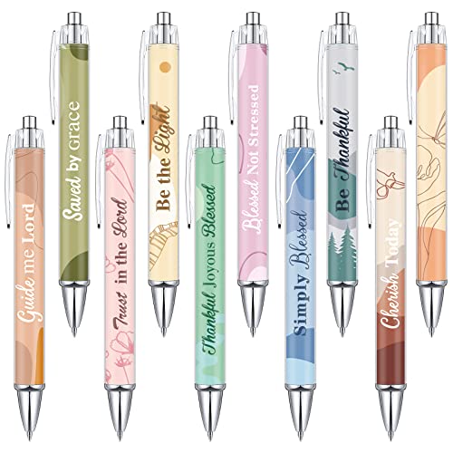 Tinlade 10 Pcs Christian Bible Verse Ballpoint Ink Pens,Boho - style: Bohemian