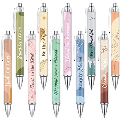 Tinlade 10 Pcs Christian Bible Verse Ballpoint Ink Pens,Boho - style: Bohemian