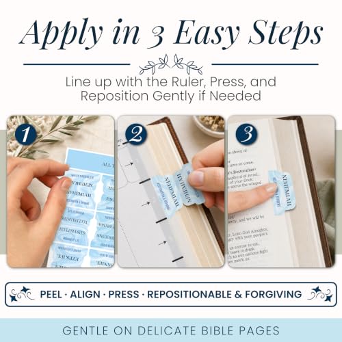 90 Christian Bible Tabs for Women, Men, Kids - Sky Blue Marble - color: Sky Blue Marble