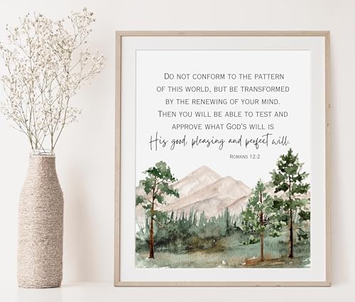 Romans 12:2, Do Not Conform to the Pattern of This World, Bible Verse Christian Poster Idea Scripture Print Watercolor Landscape Romans 12:2 Do Not Conform to the Pattern of This World