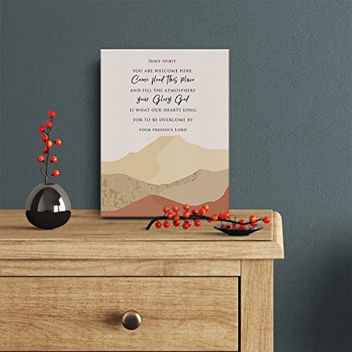Christian Canvas Print Decor Holy Spirit You are Welcome Here Come Wall Painting Boho Home Office Posters Artwork Decoration 12”X15”(Framed) - color: Holy Spirit