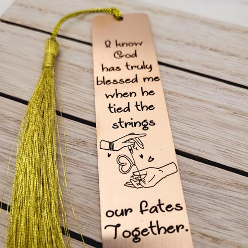 Unique Gift For Anniversary - I know God has truly blessed me when he tied the strings our fates together Bookmarks (Rose Gold) - color: Rose Gold