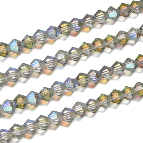 250pcs Czech 6mm (0.24 Inch) Faceted Bicone Crystal Glass Beads Spacer Bulk Green Red Shimmer - color: Green Red Shimmer, size: 6mm - 250pcs