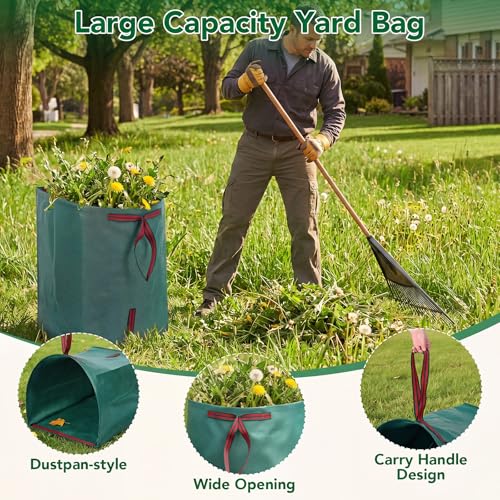 Dntorx 1 Pack 53 Gallon Reusable Yard Waste Bag, Leaf Bags With Handles - size: 1 Count (Pack of 1)