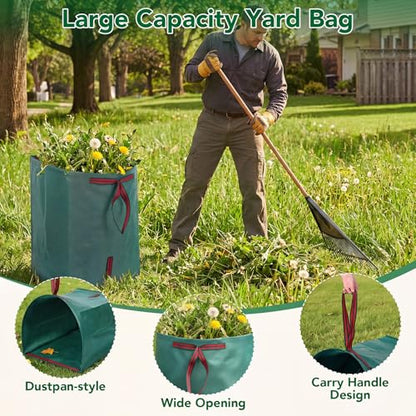 Dntorx 1 Pack 53 Gallon Reusable Yard Waste Bag, Leaf Bags With Handles - size: 1 Count (Pack of 1)