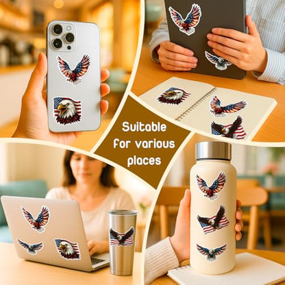 4 Pcs Eagle Stickers - American Bald Eagle Waterproof Vinyl Decals for Car - color: Eagle Stickers