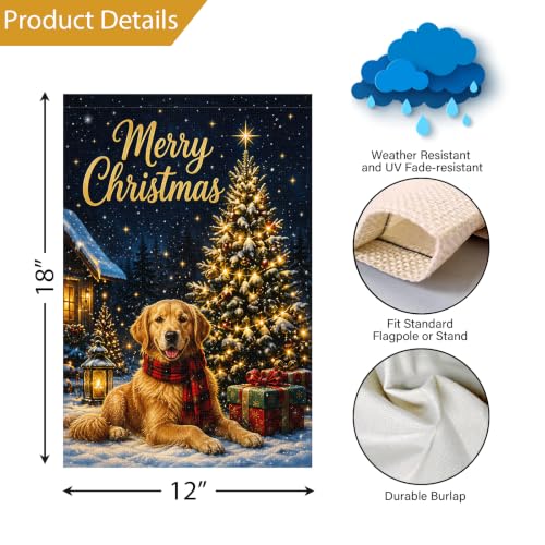 Louise Maelys Christmas Tree Dog Garden Yard Flag 12x18 Inch - color: Multi-5