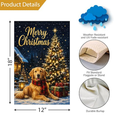 Louise Maelys Christmas Tree Dog Garden Yard Flag 12x18 Inch - color: Multi-5