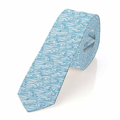 Black Dots Men's Neckties Retro Classic Circle Geometry Men's Tie for Mens Teens Business Work Casual Wedding Party - color: Blue Ripple
