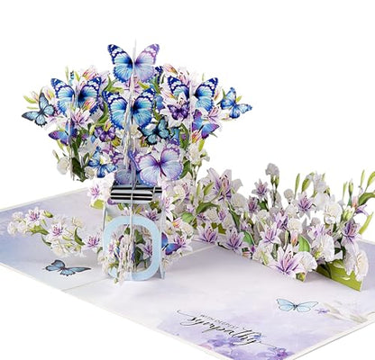Butterflies Bottle Pop Up Sympathy Cards with Envelopes, Sorry for Your Loss Card, Religious Pop Up Sympathy for Loss of Loved one, Mother, Father, Husband (Butterflies Bottle) - color: Butterflies Bottle