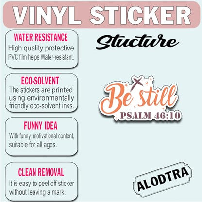 (3pcs) Be Still and Know that I Am God Psalm 46 10 Christian Bible Verse Sticker Vinyl Waterproof Laptop, Size 1.5" x 3" - color: Be Still Psalm 46 10
