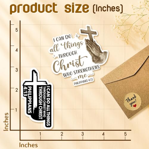 4 Pcs Christian Stickers - Bible Verse Waterproof Vinyl Decals - color: Bible Verse Christian Stickers
