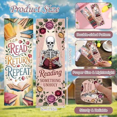 Book Lover Bookmarks Gifts - 100 Pcs Vintage Reading Bookmark Retro Floral Reader Double-Sided Page Markers Clips Book Mark for Women Men Student Teacher Bookish Bookworm Party Supplies - color: Book Lover