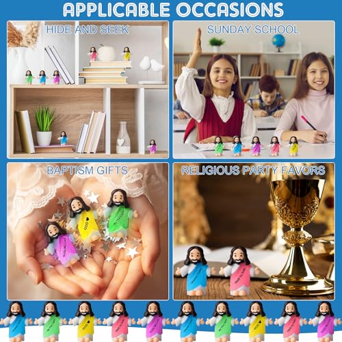 CroBlissful 25 Pcs Little Jesus Figurine Glow in the Dark, Bible Style - style: Bible Style