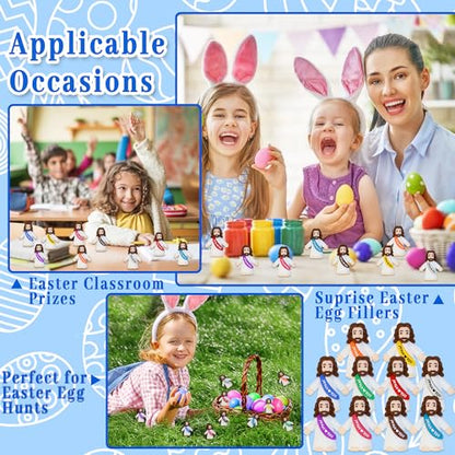 Bamamon 30 Pcs Little Jesus Figures, Mini Jesus Loves You Figures Bulk - color: 10 Color*30 Jesus Loves You
