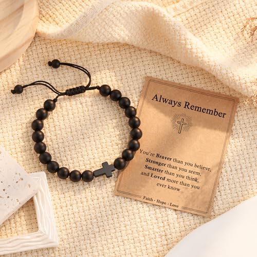 Tarsus Faith Reminder - Cross Bracelet Christian Gifts for Teen Boys Men - style: Always Remember...