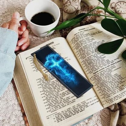 Personalized Bookmark, Bookmark for Book Lovers Abstract Blue Cross Bookmarks for Reading Lovers - color: Blue Cross