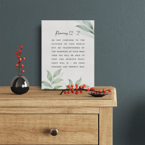 Bible Verse Canvas Print Decor Do Not Conform to the Pattern of This World Romans 12 : 2 Wall Painting Posters Artwork 12”X15”Modern Home Office Decoration (Framed) - color: Romans 12 : 2