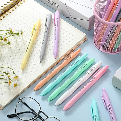 Cholemy 50 Pcs Bible Verse Pens Bulk Christian Pens Black Ink, Pastel - color: Pastel