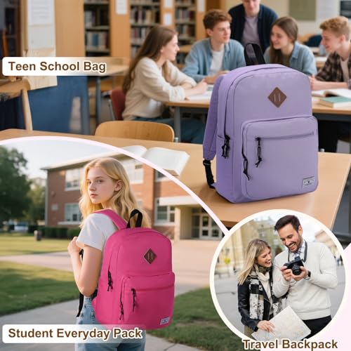 VX VONXURY Kids Backpack for School Travel,16.7 Inch Lightweight Bookbag - color: Dark Pink